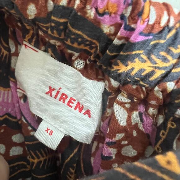 Xirena 2 Piece Set Aimi Top & Iris Skirt Earth Tone Brown Pink Bohemian Peasant - Picture 7 of 14